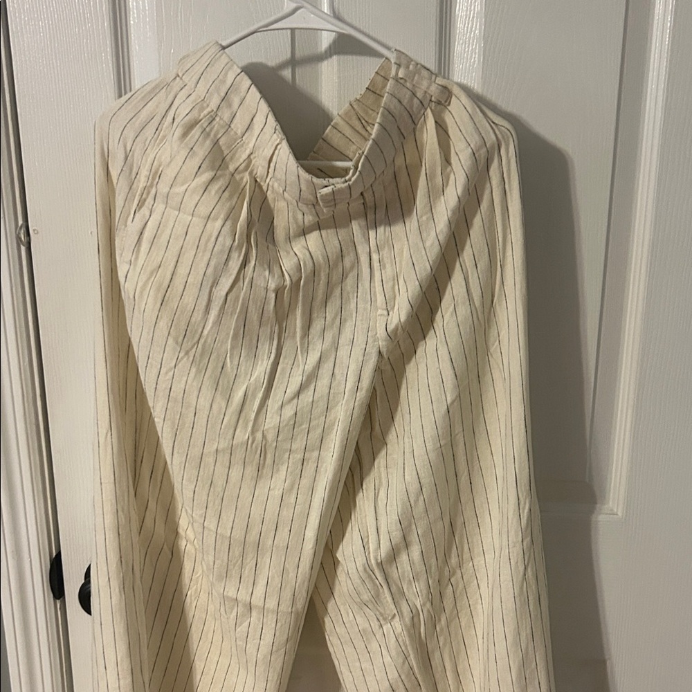 a new day Ivory Pinstripe Wide-Leg Pants